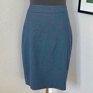 Loft navy blue dot textured pencil skirt